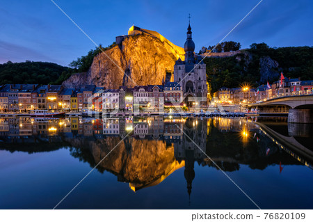 Night view of Dinant town, Belgium Night view of Dinant town, Belgium 76820109