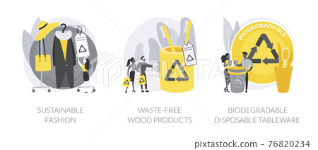 Eco-friendly materials abstract concept vector illustrations. Eco-friendly materials abstract concept vector illustrations. 76820234