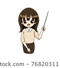 Female illustration pointing here 76820311