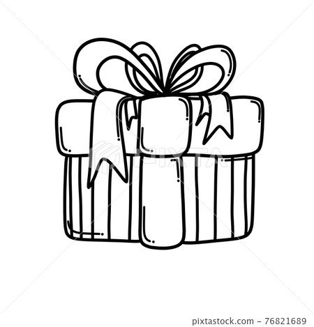 Gift Doodle Icon Vector Hand Draw Stock Illustration