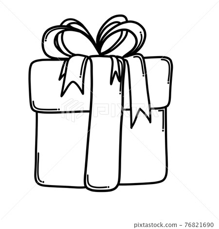 Gift Doodle Icon Vector Hand Draw Stock Illustration