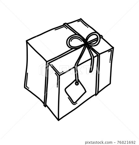 Gift box Doodle vector icon. Drawing sketch illustration hand drawn cartoon line eps10 76821692