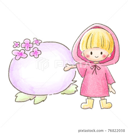 June-Raincoat girl's speech bubble 76822038