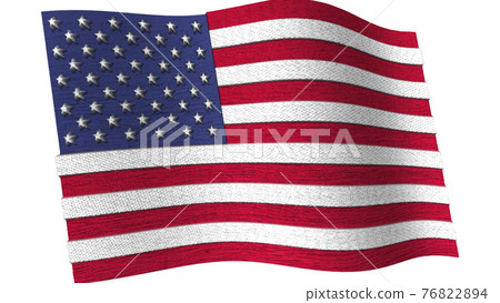 美國國旗在風中飄揚星星和條紋 76822894