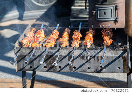 shish kebab on a skewer grilled, picnic outdoor recreation 76822971