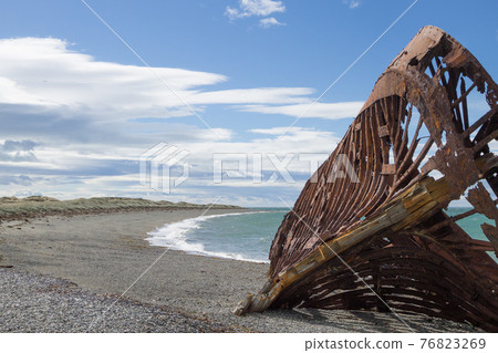 Wreckages on San Gregorio beach, Chile historic site 76823269