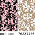 set of bicolor floral seamless vector patterns 76823326