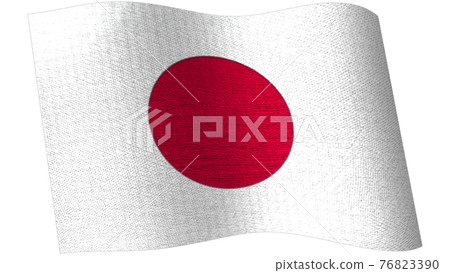 日本國旗在風中飄揚 76823390