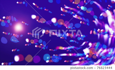 Bright dot abstraction of flying lights in the space, modern computer generated background, 3d render backdrop 76823444