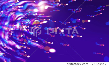 Bright dot abstraction of flying lights in the space, modern computer generated background, 3d render backdrop 76823447