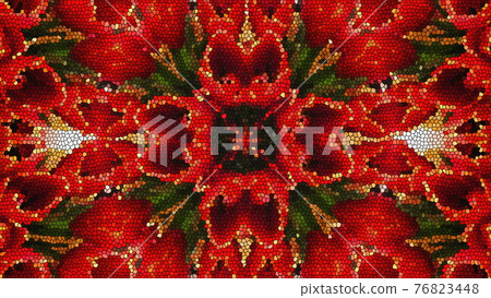 Bright beautiful mosaic like flower, beautiful ornament, 3d render computer generated background Bright beautiful mosaic like flower, beautiful ornament, 3d render computer generated background 76823448