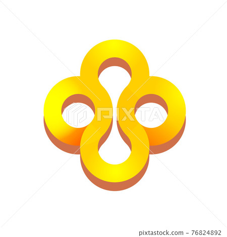 Abstract golden precious jewellery logo ornament vector icon concept, jewel geometric elegant loop insignia isolated on white clipart Abstract golden precious jewellery logo ornament vector icon concept, jewel geometric elegant loop insignia isolated on white clipart 76824892