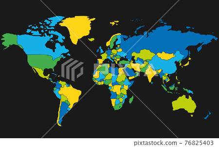 Minimalist world map with rounded borders Minimalist world map with rounded borders 76825403