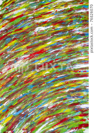 Background from different strokes of red, yellow, green, white and blue paint 76826070