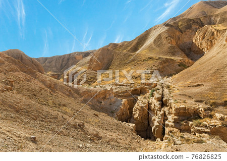 canyon of the OG riverbed at dawn 76826825