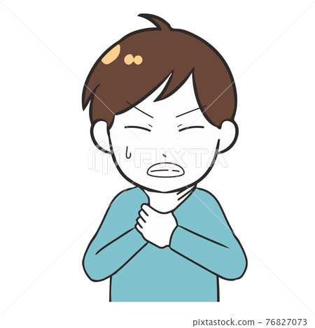 一個喉嚨不舒服的男孩 一個喉嚨不舒服的男孩 76827073