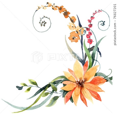 Watercolor bouquet of flowers Watercolor bouquet of flowers 76827201