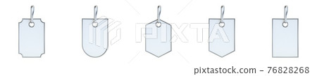 Set of five different shaped labels 3D 76828268
