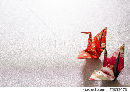 Origami crane Japanese style material 76833078