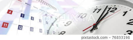 Clock, calendar, itinerary. Image concept of schedule management 76833198
