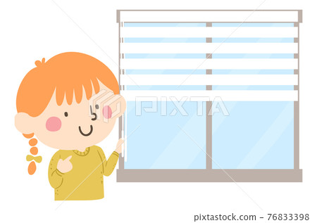Kid Girl Class Window Monitor Illustration 76833398