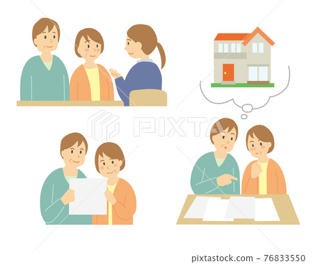 Middle senior inheritance investment real estate illustration set of men and women 76833550