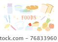 Meals, school lunches, illustrations, free handwriting, school ingredients 76833960