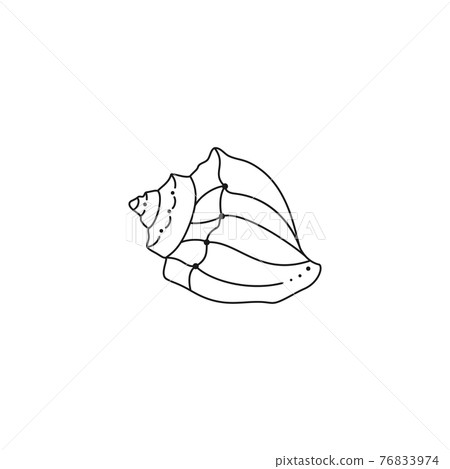 Coastal Seashell, dotwork seashell, tattoo design.