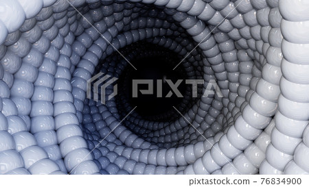 Abstract background with 3D vortex hole made of glossy balls or bubbles for wallpaper or cover. 3D illustration. Abstract background with 3D vortex hole made of glossy balls or bubbles for wallpaper or cover. 3D illustration. 76834900
