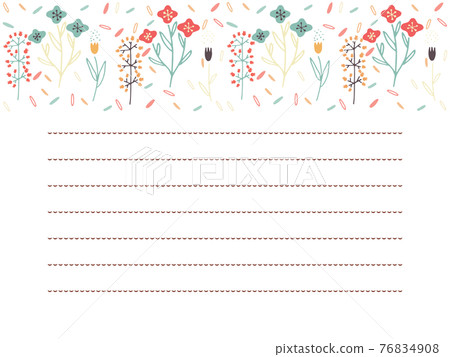 Red and blue flower letter frame Eastern European style Red and blue flower letter frame Eastern European style 76834908