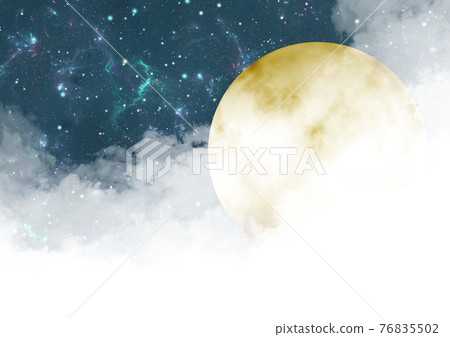 神秘的月亮和雲層之上的星空 神秘的月亮和雲層之上的星空 76835502