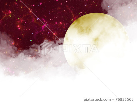 Mysterious moon and starry sky above the clouds 76835503