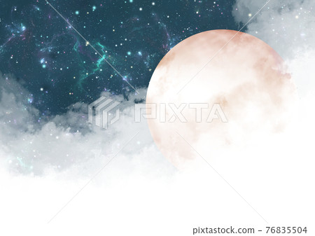Mysterious red moon and starry sky over the clouds Mysterious red moon and starry sky over the clouds 76835504