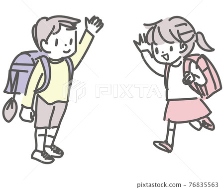 小學男孩和女孩的插圖 76835563