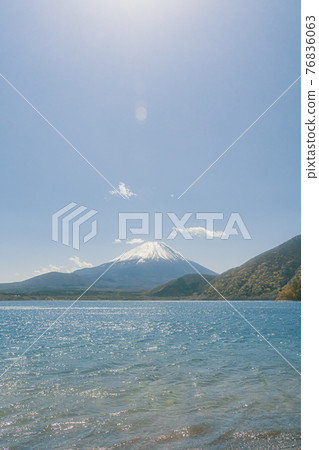Mt. Fuji and Lake Motosu seen from Koan Campsite Mt. Fuji and Lake Motosu seen from Koan Campsite 76836063