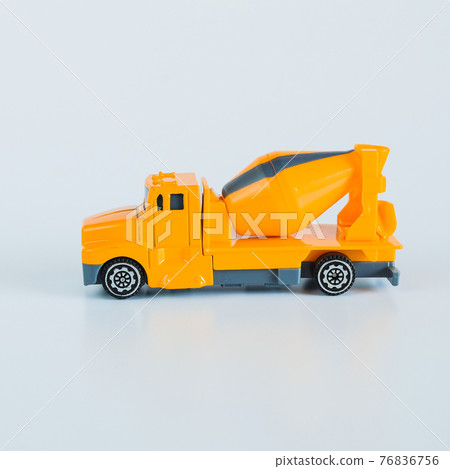 Construction vehicles and heavy machinery.Industrial vehicles yellow mixer truck. 76836756