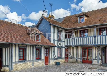 Street in Beuvron-en-Auge, France 76837204