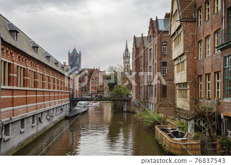 view of channel in Ghent, Belgium 76837543