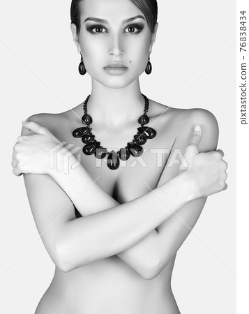 Naked beauty young woman with jewelry Naked beauty young woman with jewelry 76838434