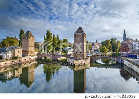 Panorama of  bridge Ponts Couverts, Strasbourg 76839052