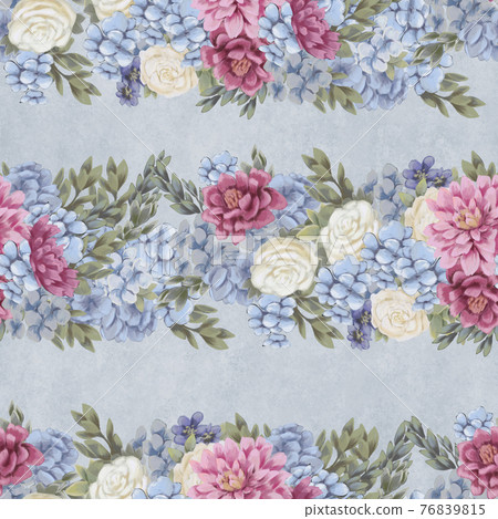 Watercolor floral seamless pattern. Hand painted flowers, greeting card template or wrapping paper Watercolor floral seamless pattern. Hand painted flowers, greeting card template or wrapping paper 76839815