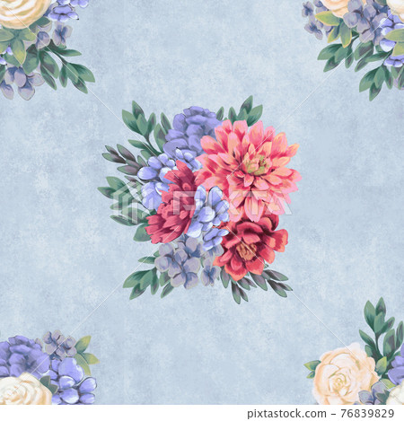 Watercolor floral seamless pattern. Hand painted flowers, greeting card template or wrapping paper Watercolor floral seamless pattern. Hand painted flowers, greeting card template or wrapping paper 76839829
