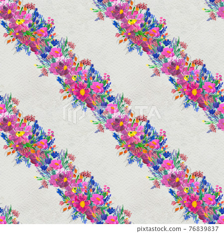Seamless pattern with flowers. Watercolor or acrylic painting. Hand drawn floral background. Seamless pattern with flowers. Watercolor or acrylic painting. Hand drawn floral background. 76839837