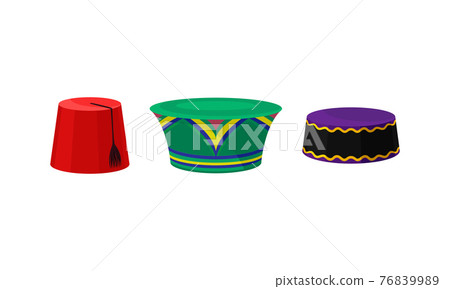 Various Headdress with Fez and Arabian Skullcap Vector Set Various Headdress with Fez and Arabian Skullcap Vector Set 76839989