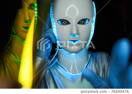 Portrait of futuristic robot. Concept of future technology. Portrait of futuristic robot. Concept of future technology. 76840476