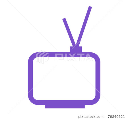 Outline of screen of retro TV, signal receiver. Silhouettes of equipment, device for watching movies Outline of screen of retro TV, signal receiver. Silhouettes of equipment, device for watching movies 76840621
