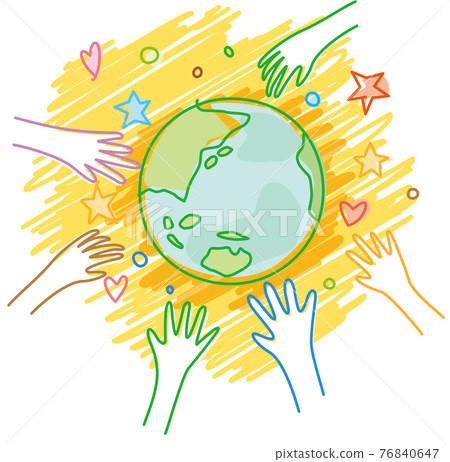 Image illustration of environmental conservation (earth and hands) 76840647