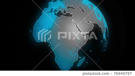 Global Communication Concept, The Earth Rotating With Node And Line connection. Futuristic And Technology Concepts. The Blue Marble. Earth Rotating Animation Social Future Technology Abstract. 76840787