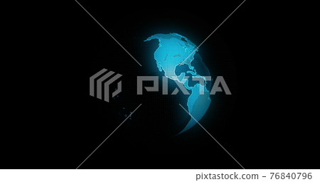 Global Communication Concept, The Earth Rotating With Node And Line connection. Futuristic And Technology Concepts. The Blue Marble. Earth Rotating Animation Social Future Technology Abstract. 76840796