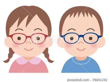 一個戴眼鏡的孩子的插圖 76841242